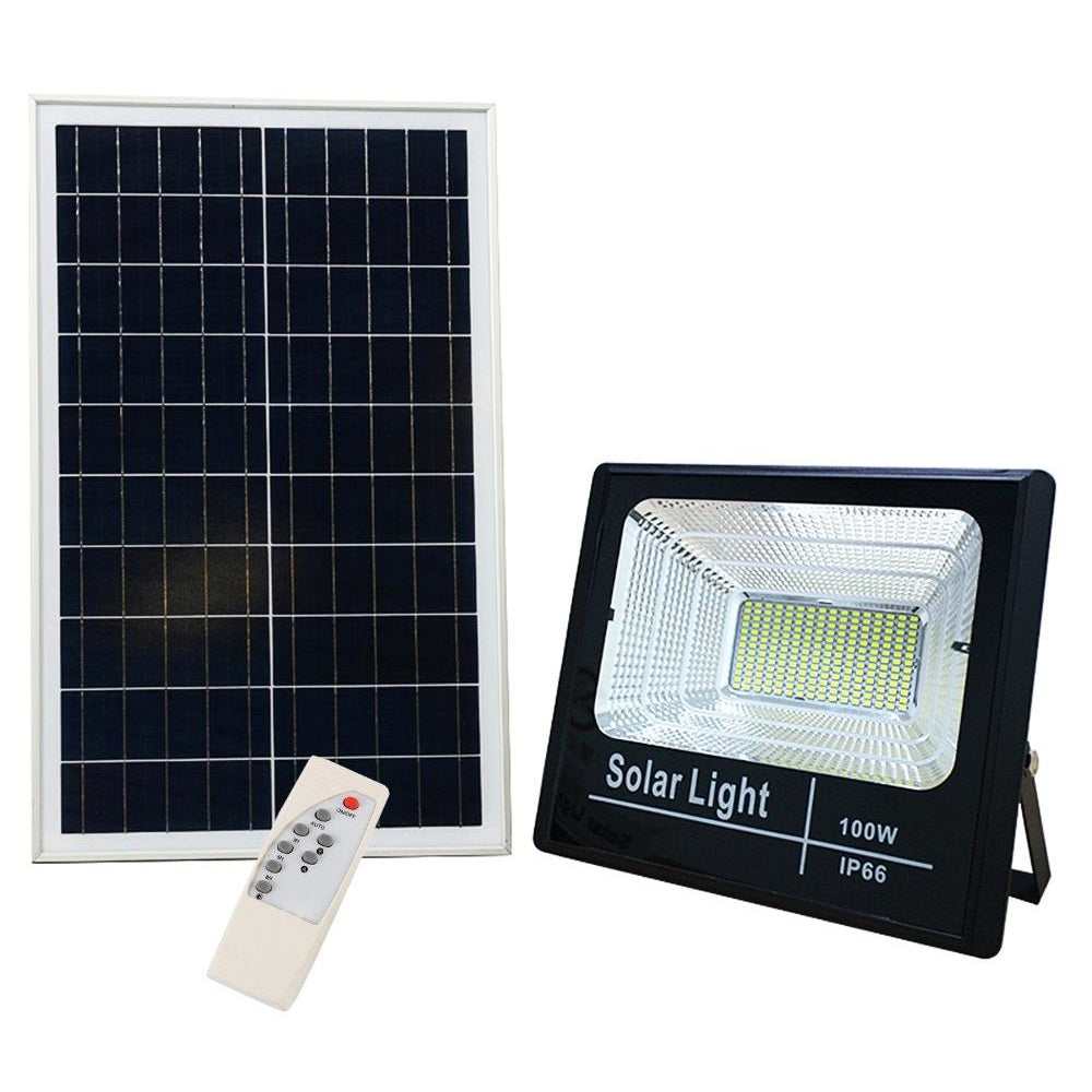Proiector LED cu panou solar si telecomanda, IP66 Imagine secundară a produsului