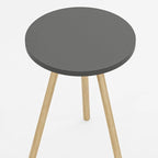 Masuta decorativa rotunda cu picioare din lemn, stil scandinav, 34x34x45 cm