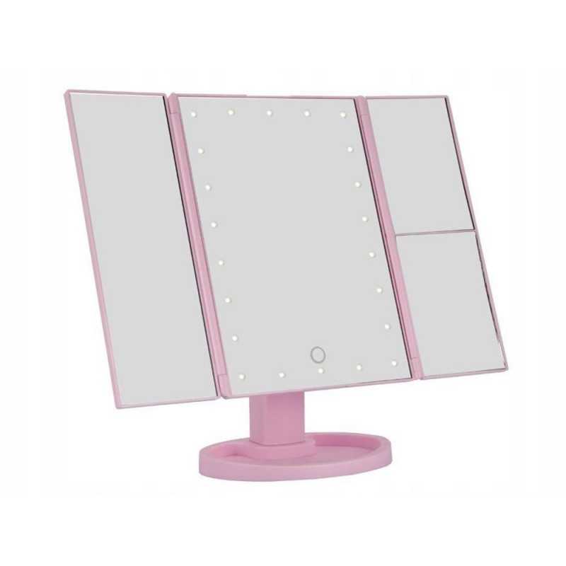 Oglindă cosmetica LED extensibila, buton tactil