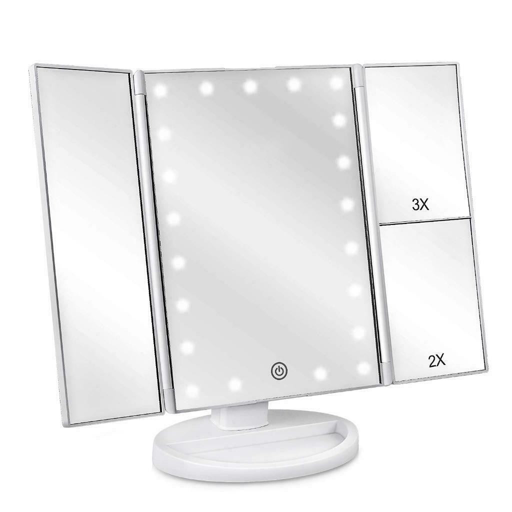 Oglindă cosmetica LED extensibila, buton tactil