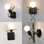 Lampă metalica retro industriala tip humanoid, soclu E27, diverse modele