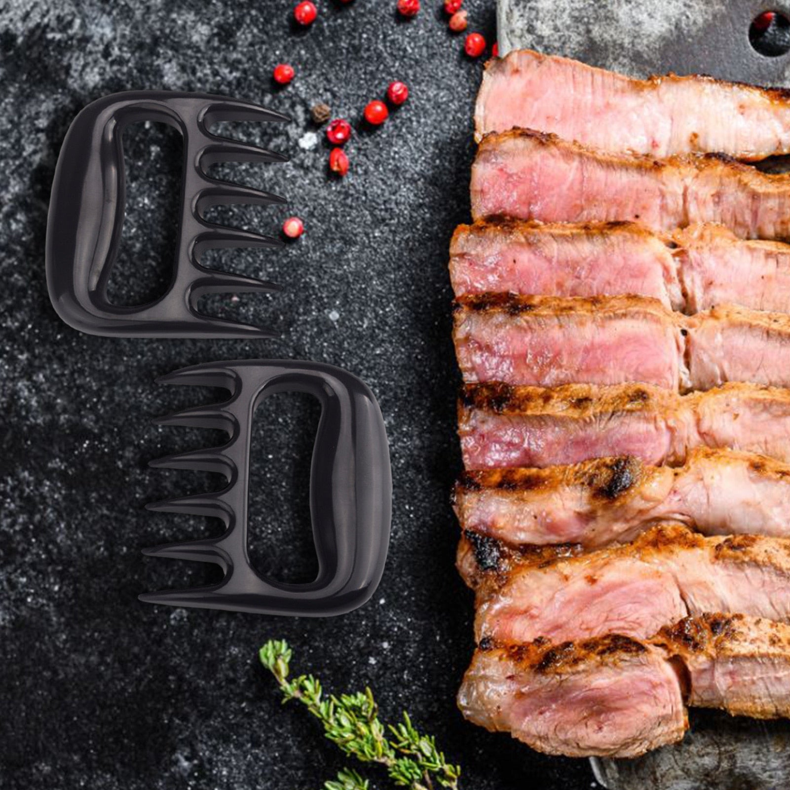 Set 2 gheare pentru carne si preparate pulled pork 11 x 11 x 2, 5 cm, Bear Paws