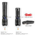 Lanterna profesionala cu LED laser, incarcare Type-C, 4 acumulatori inclusi