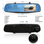 Oglindă retrovizoare 4.5 inch cu camera HD 1080P, DVR auto, cu microfon si difuzor incorporate + camera