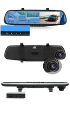 Oglindă retrovizoare 4.5 inch cu camera HD 1080P, DVR auto, cu microfon si difuzor incorporate + camera