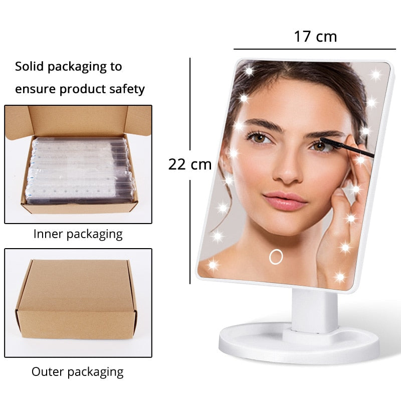 Oglindă makeup iluminata LED pentru machiaj, portabila