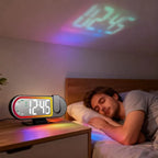 Ceas digital cu proiectie, design minimalist si futurist, afisaj LED