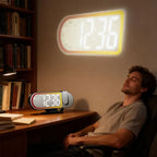 Ceas digital cu proiectie, design minimalist si futurist, afisaj LED