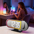 Ceas digital cu proiectie, design minimalist si futurist, afisaj LED