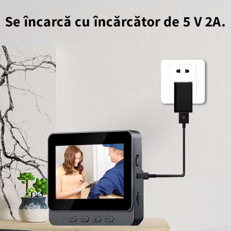Sonerie video inteligenta Wireless, Ecran IPS 4.3 inch, Night Vision