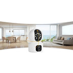 Camera dubla de supraveghere, 3MP, WIFI, Rotire 360°, HD, Senzor miscare, Alb/Negru