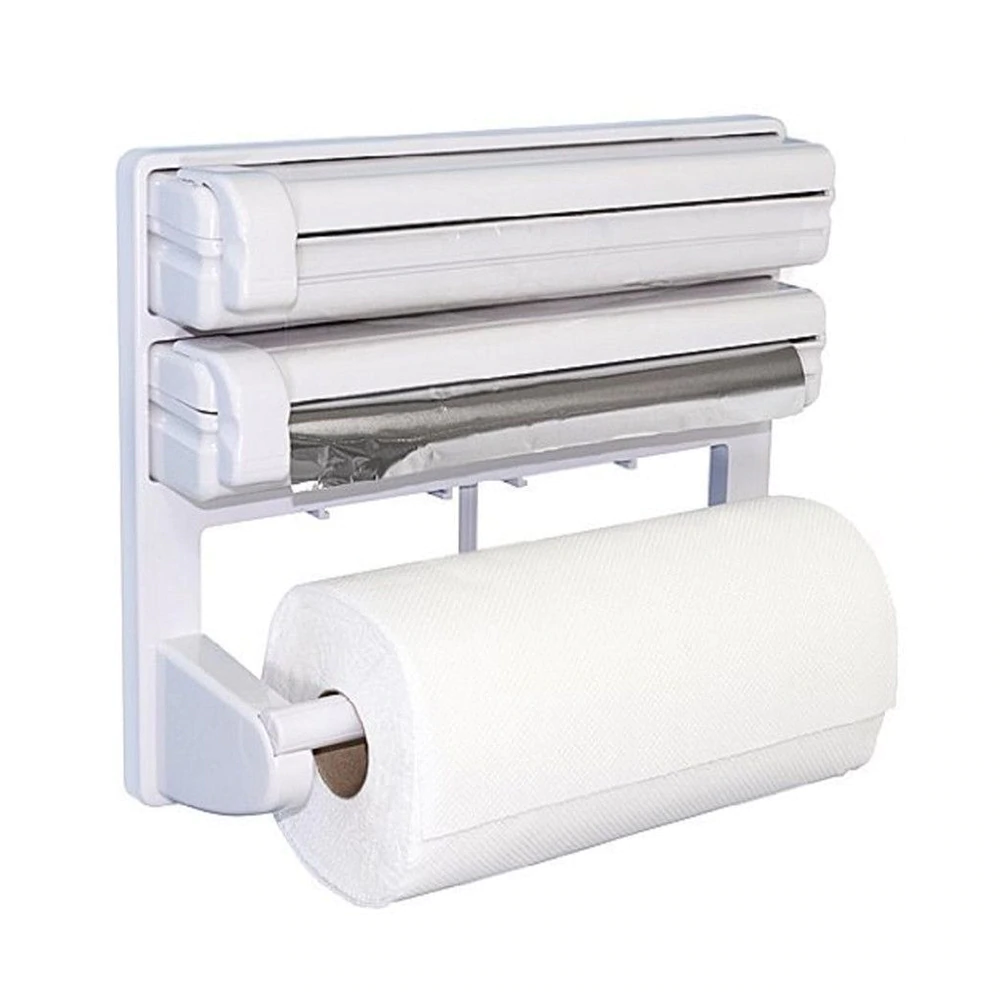 Dispenser triplu de Bucătărie pentru hartie, folie aluminiu si folie stretch Imagine secundară a produsului