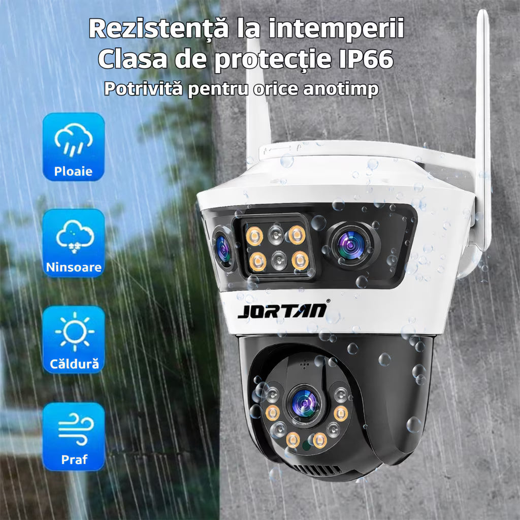 Cameră de supraveghere cu 2 Lentile, PTZ 355°, Jortan JT-4