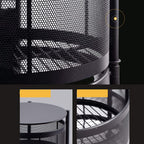 Etajera multifunctionala cu 3 rafturi metalice rotative, 60x34cm
