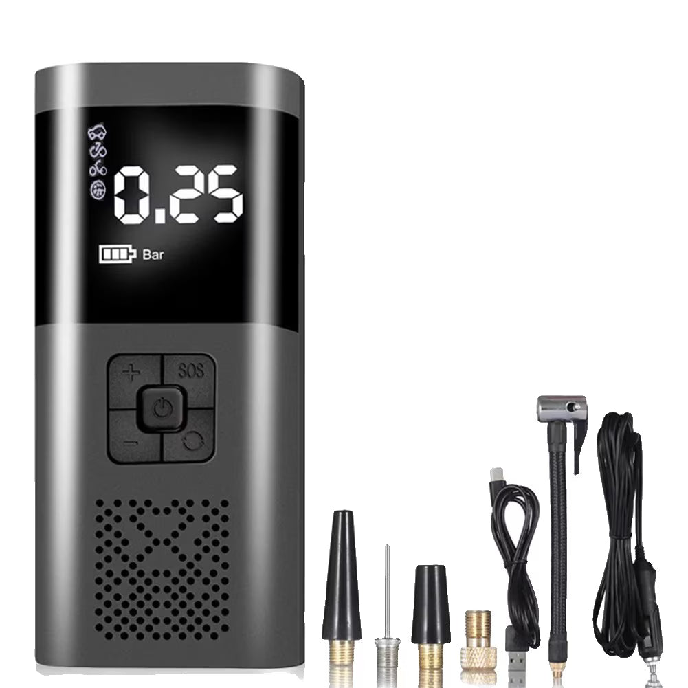 Compresor Auto Portabil, 3 in 1, Baterie 6000mAh Tip Powerbank