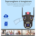 Cameră de supraveghere Tripla WIFI, 12MP, Exterior/Interior