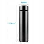 Termos smart cu afisaj LED, indicator temperatura, 500 ml, negru, otel inoxidabil