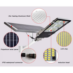Lampă solara stradala LED SMD, cu panou solar, telecomanda si brat montare