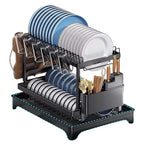 Scurgator vase, design auto-draining, organizator compact, negru, 42x29x29cm