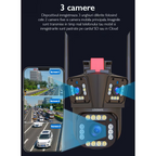 Cameră de supraveghere Tripla WIFI, 12MP, Exterior/Interior