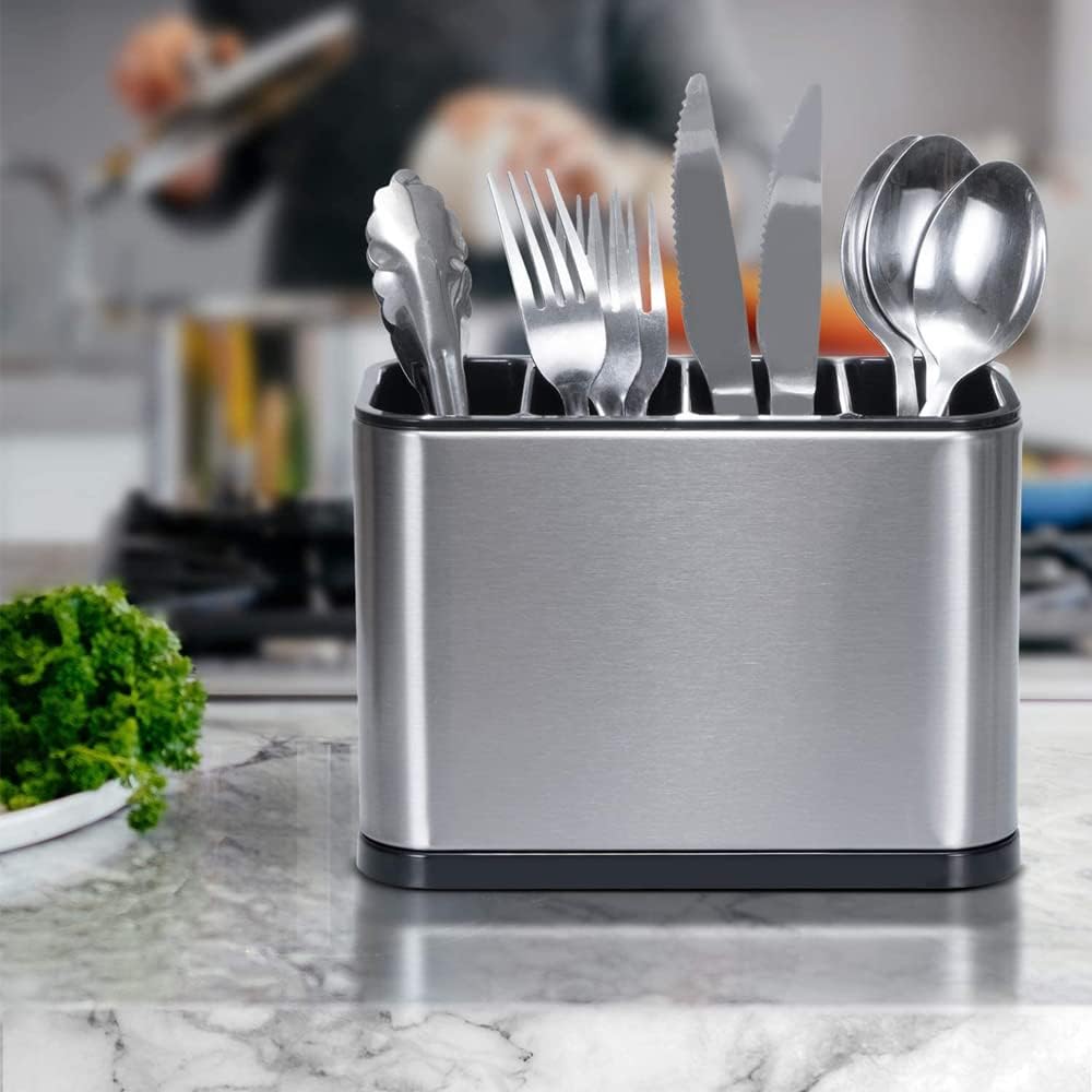 Suport tacamuri, Inox, 4 compartimente, Argintiu Imagine secundară a produsului