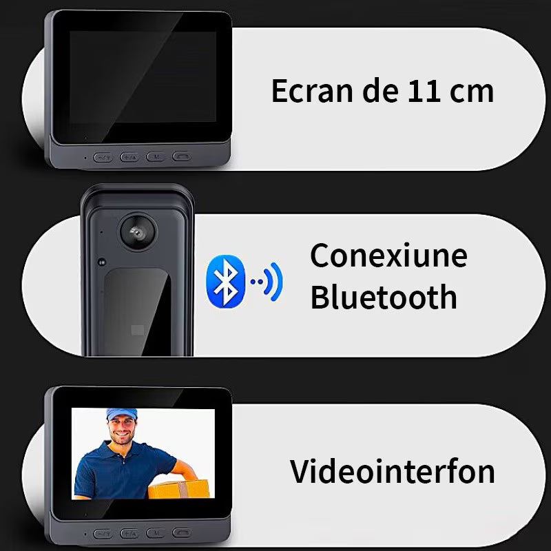 Sonerie video inteligenta Wireless, Ecran IPS 4.3 inch, Night Vision