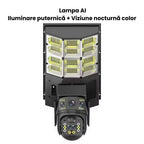 Lampă Solara cu Cameră de supraveghere SIM 4G, Aplicatie Mobila V380, 1920x2160, Microfon + Difuzor incorporat