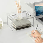 Organizator pliabil pentru Bucătărie, sistem de stivuire, picioare inox, 29 x 21 x 16 cm, transparent