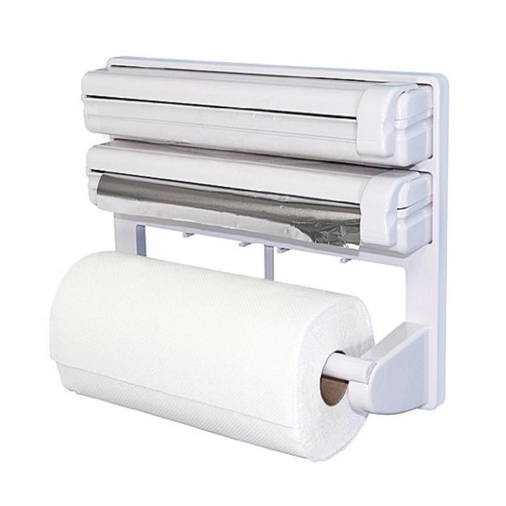 Dispenser triplu de Bucătărie pentru hartie, folie aluminiu si folie stretch
