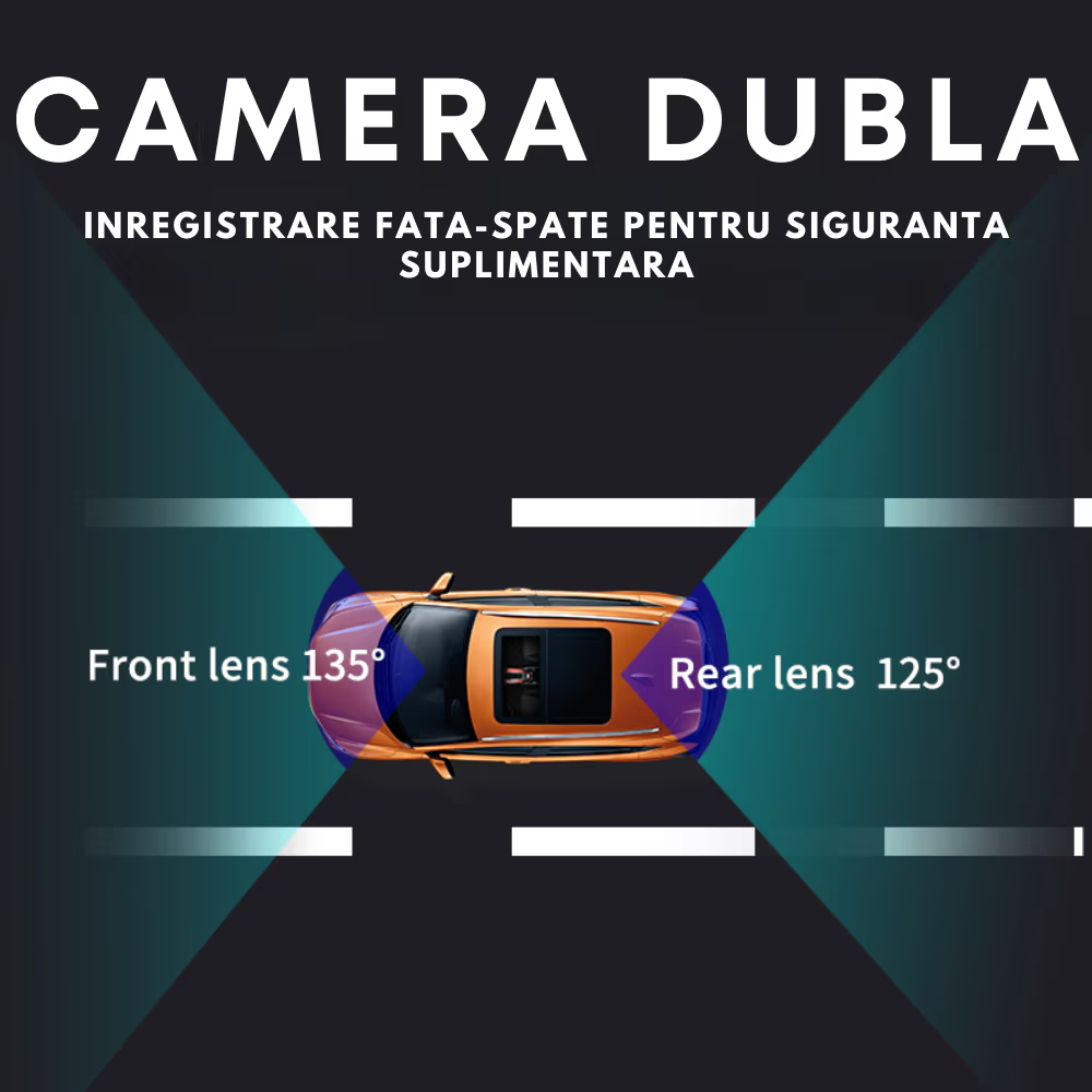 Camera video auto DVR 2K, cartela SIM 4G, monitorizare parcare 24h