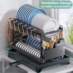 Scurgator vase, design auto-draining, organizator compact, negru, 42x29x29cm