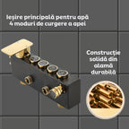 Coloana de dus premium cu 4 functii, baterie, cap dus patrat tip ploaie