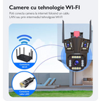 Cameră de supraveghere Tripla WIFI, 12MP, Exterior/Interior