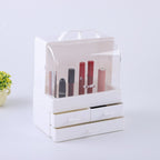 Organizator Cosmetice cu Capac Glisant Transparent si 3 Sertare