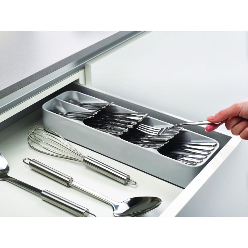 Organizator pentru tacamuri, 5 compartimente, 39.8 cm, Alb Imagine principală a produsului