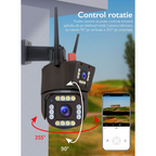 Cameră de supraveghere Tripla WIFI, 12MP, Exterior/Interior