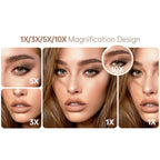 Oglindă Cosmetica cu LED pentru make-up zoom 2X 3X, lumina reglabila, buton touch, USB, alb