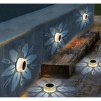 Lampă solara LED decorativa cu proiectie floare, IP65, 5W, alb rece, dimensiuni 12.5 x 6.5 cm