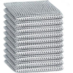 Set 10 lavete cu dublu strat, din fibra abraziva pentru vase, utilizare umeda si uscata