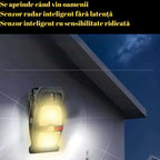 Lampă LED Solara cu senzor de miscare si clip de prindere, Iluminarea utomata, USB Type-C, IP65