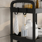 Raft organizator cu 4 niveluri, mobil, multifunctional, cu roti si accesorii incluse 97x25, 5x34, 5 cm