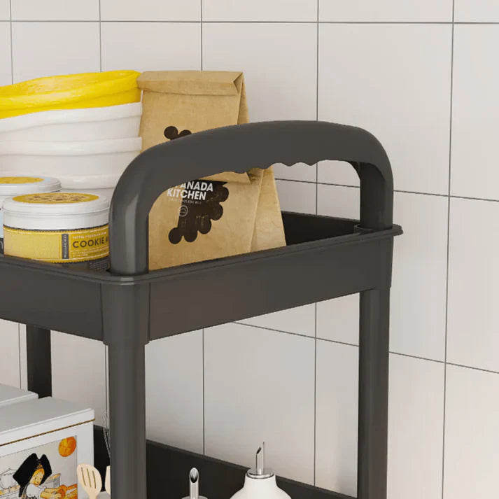 Raft organizator cu 4 niveluri, mobil, multifunctional, cu roti si accesorii incluse 97x25, 5x34, 5 cm