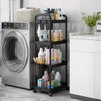 Raft organizator cu 4 niveluri, mobil, multifunctional, cu roti si accesorii incluse 97x25, 5x34, 5 cm