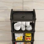 Raft organizator cu 4 niveluri, mobil, multifunctional, cu roti si accesorii incluse 97x25, 5x34, 5 cm