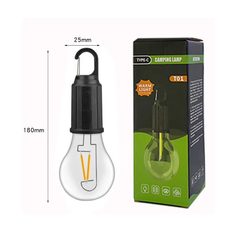 Set 4 becuri LED Retro cu decor de iluminare, pentru camping în Aer Liber, suspendate cu incarcare Tip-C Fast