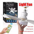 Ventilator de tavan cu LED, 40W, control de la distanta, 52cm x 20cm, alb