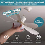 Ventilator de tavan cu LED, 40W, control de la distanta, 52cm x 20cm, alb