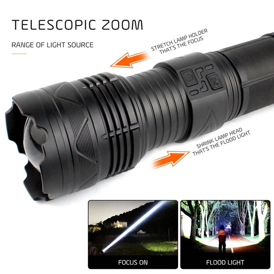 Lanterna profesionala cu LED laser, incarcare Type-C, 4 acumulatori inclusi