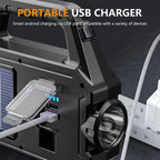 Lanterna solara cu proiector lateral cob si incarcare USB