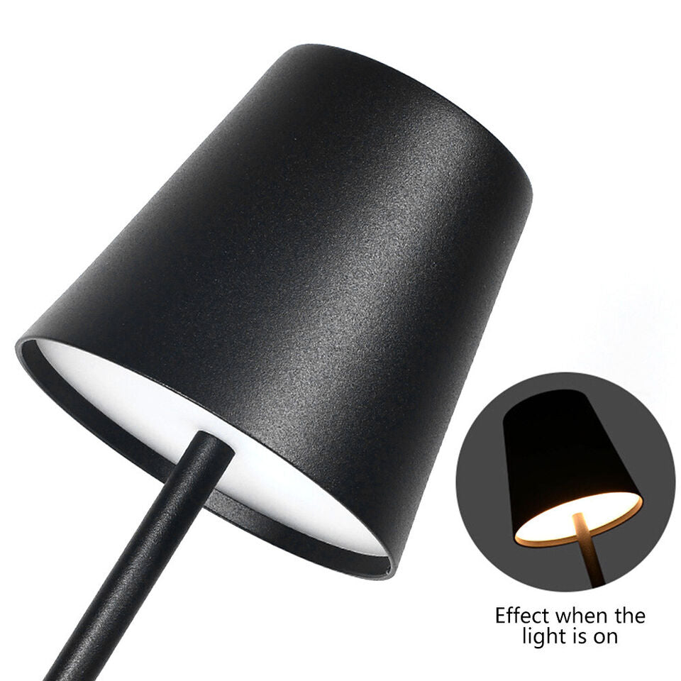 Lampă de masa wireless, metalica, cu touch, reincarcabila USB-C, 3 moduri iluminare, 3.5W